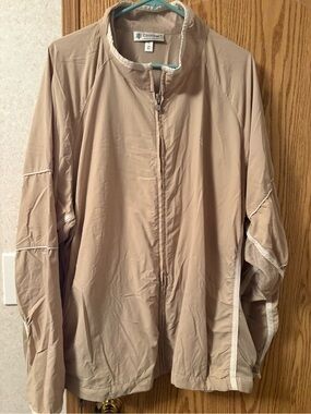 Coolibar Men’s Lightweight Beige Sun Protection Zip Jacket